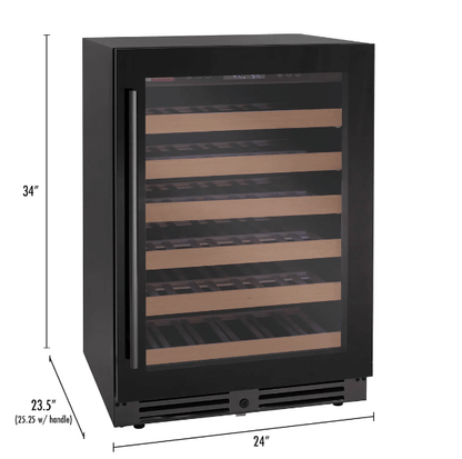 Allavino Reserva Series 50 Bottle Single Zone Built - in Wine Cooler Refrigerator with Black Glass Door - Allavino - Buy at Wine Coolers Online
