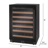 Allavino Reserva Series 50 Bottle Single Zone Built - in Wine Cooler Refrigerator with Black Glass Door - Allavino - Buy at Wine Coolers Online