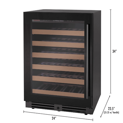 Allavino Reserva Series 50 Bottle Single Zone Built - in Wine Cooler Refrigerator with Black Glass Door - Allavino - Buy at Wine Coolers Online