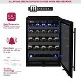 Allavino Reserva Series 50 Bottle Single Zone Built - in Wine Cooler Refrigerator with Black Stainless Door BDW5034S - 1BSL - Allavino - Buy at Wine Coolers Online