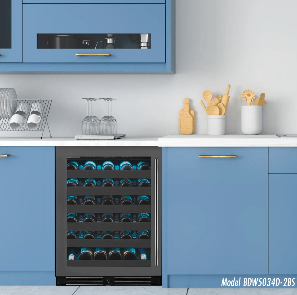 Allavino Reserva Series 50 Bottle Single Zone Built - in Wine Cooler Refrigerator with Black Stainless Door BDW5034S - 1BSL - Allavino - Buy at Wine Coolers Online