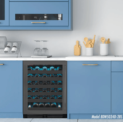 Allavino Reserva Series 50 Bottle Single Zone Built - in Wine Cooler Refrigerator with Black Stainless Door BDW5034S - 1BSL - Allavino - Buy at Wine Coolers Online