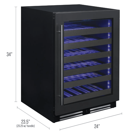 Allavino Reserva Series 50 Bottle Single Zone Built - in Wine Cooler Refrigerator with Black Stainless Door BDW5034S - 1BSL - Allavino - Buy at Wine Coolers Online