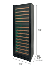 Allavino Reserva Series 67 Bottle 71" Tall Dual Zone Black Shallow Wine Refrigerator with Wood Front Shelves - Allavino - Buy at Wine Coolers Online