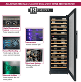 Allavino Reserva Series 67 Bottle 71" Tall Dual Zone Black Shallow Wine Refrigerator with Wood Front Shelves - Allavino - Buy at Wine Coolers Online