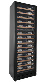 Allavino Reserva Series 67 Bottle 71" Tall Dual Zone Black Shallow Wine Refrigerator with Wood Front Shelves - Allavino - Buy at Wine Coolers Online