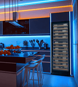 Allavino Reserva Series 67 Bottle 71" Tall Dual Zone Black Shallow Wine Refrigerator with Wood Front Shelves - Allavino - Buy at Wine Coolers Online