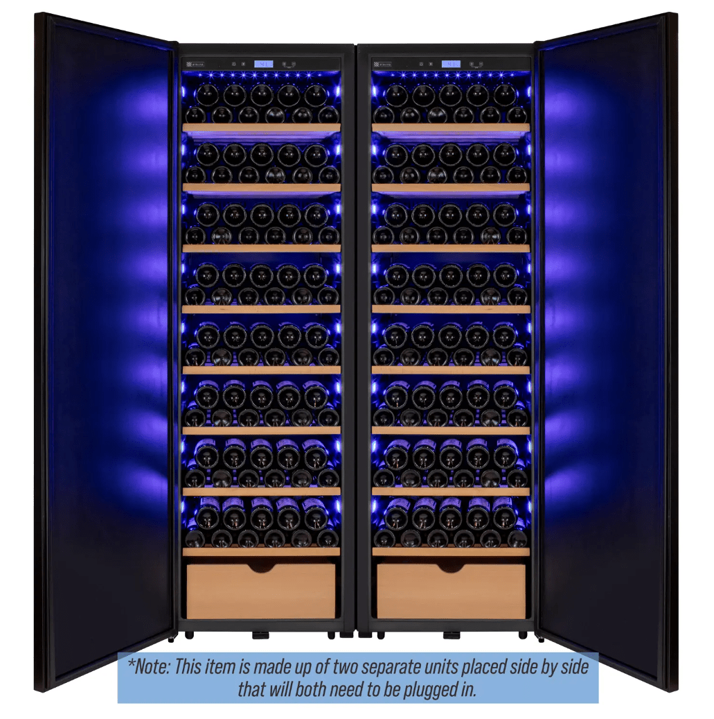 Allavino Side - by - Side Wine Vault with Solid Black Doors | 2X - KWR - 8185 - SD - Allavino - Buy at Wine Coolers Online