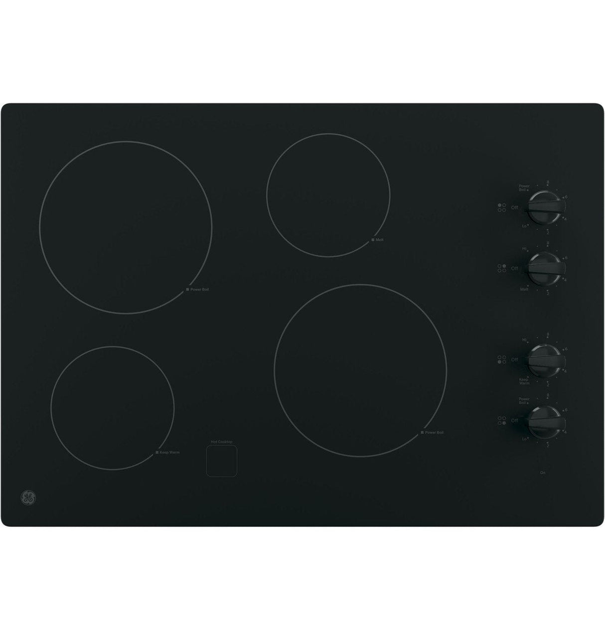 GE 30″ Built-In Knob Control Electric Cooktop JP3030DWBB