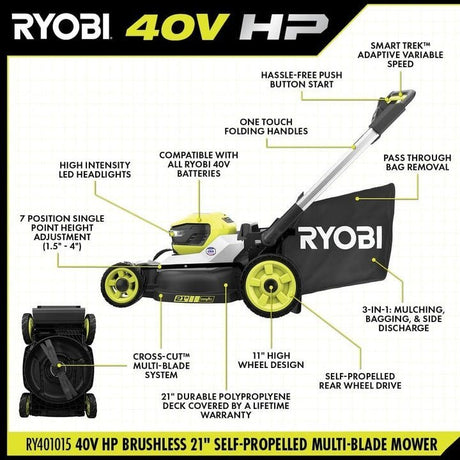 40V HP Brushless 21″ Self - Propelled Multi - Blade Mower Kit - Ezonesglobal - Buy at Wine Coolers Online