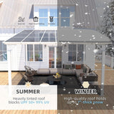 Aecojoy 12 ft x 12 ft White Aluminum Pergola with Canopy - Ezonesglobal - Buy at Wine Coolers Online