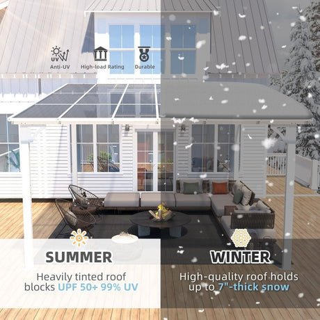 Aecojoy 12 ft x 12 ft White Aluminum Pergola with Canopy - Ezonesglobal - Buy at Wine Coolers Online