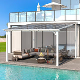 Aecojoy 12 ft x 12 ft White Aluminum Pergola with Canopy - Ezonesglobal - Buy at Wine Coolers Online