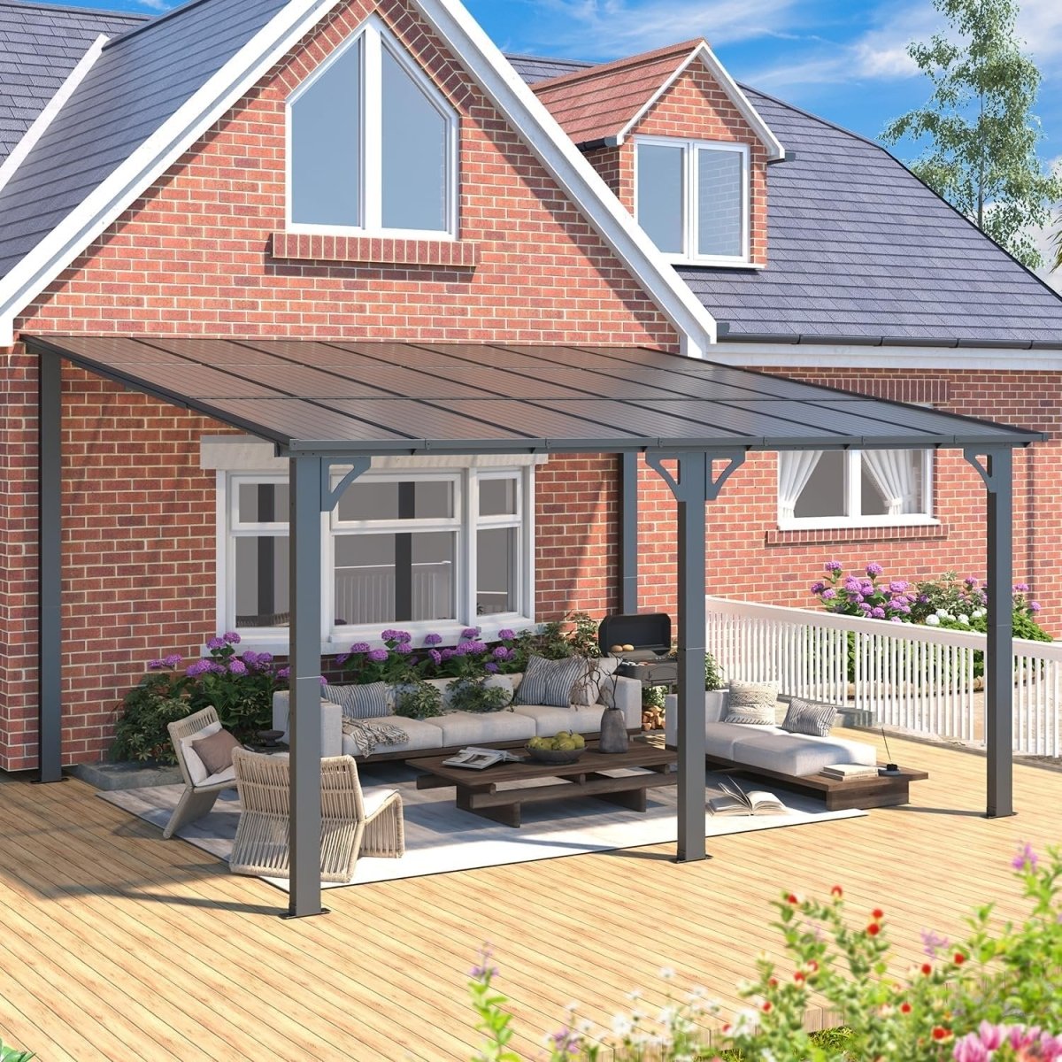 Aecojoy 14×12 ft Aluminum Pergola with Canopy - Ezonesglobal - Buy at Wine Coolers Online