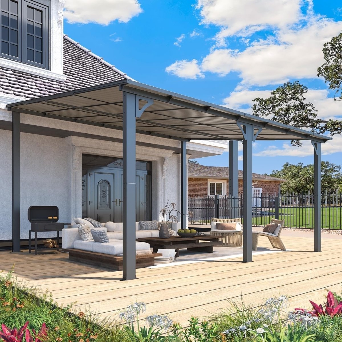 Aecojoy 14×12 ft Aluminum Pergola with Canopy - Ezonesglobal - Buy at Wine Coolers Online