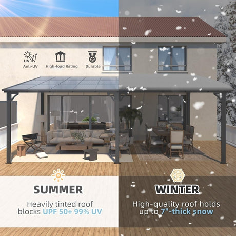 Aecojoy 20’x12′ Wall Mounted Gazebos Pergola - Ezonesglobal - Buy at Wine Coolers Online