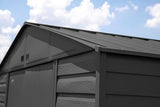 Arrow Select 10′ x 12′ Outdoor Lockable Steel Storage Shed Building, Charcoal - Ezonesglobal - Buy at Wine Coolers Online