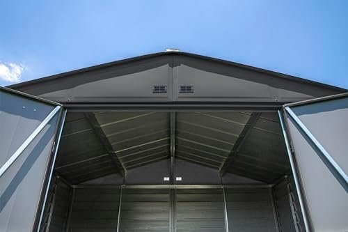 Arrow Select 10′ x 12′ Outdoor Lockable Steel Storage Shed Building, Charcoal - Ezonesglobal - Buy at Wine Coolers Online