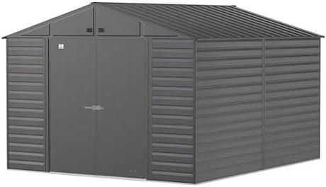 Arrow Select 10′ x 12′ Outdoor Lockable Steel Storage Shed Building, Charcoal - Ezonesglobal - Buy at Wine Coolers Online