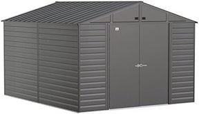 Arrow Select 10′ x 12′ Outdoor Lockable Steel Storage Shed Building, Charcoal - Ezonesglobal - Buy at Wine Coolers Online
