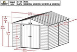 Arrow Select 10′ x 12′ Outdoor Lockable Steel Storage Shed Building, Charcoal - Ezonesglobal - Buy at Wine Coolers Online
