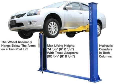 ATLAS Automotive Equipment 9KBPX 2 - Post Lift/Hoist, Baseplate Style, 9’6″ Minimum Ceiling Height, 9,000lb Capacity, Symmetric Arms, Dual Hydraulic Chain Drive Cylinders, for Low Ceiling Home Use - Ezonesglobal - Buy at Wine Coolers Online