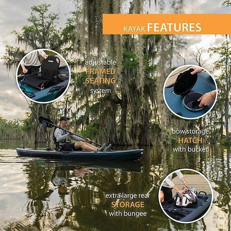 Aurora Fusion Lifetime Manta 10 ft. Sit - On - Top Angler Kayak - Ezonesglobal - Buy at Wine Coolers Online