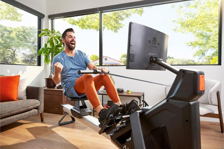Aviron Strong Series Rower: 22″ HD Touchscreen, Dual Air & Magnetic Resistance up to 100 lbs. Game - Based Workouts, Streaming, Compact Design - Ezonesglobal - Buy at Wine Coolers Online