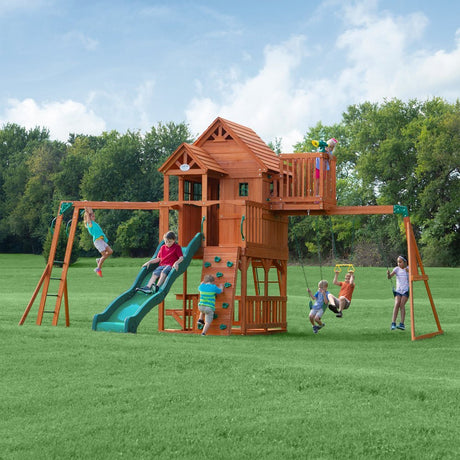 Backyard Discovery Skyfort II Cedar Wood Swing Set - Ezonesglobal - Buy at Wine Coolers Online