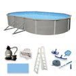 Belize 12 - ft x 24 - ft Oval 52 - in Deep 6 - in Top Rail Metal Wall Swimming Pool Package - Ezonesglobal - Buy at Wine Coolers Online