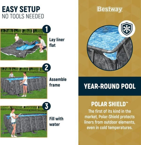 Bestway APX 365 18′ x 9′ x 52″ Rectangular Above Ground Swimming Pool - Ezonesglobal - Buy at Wine Coolers Online