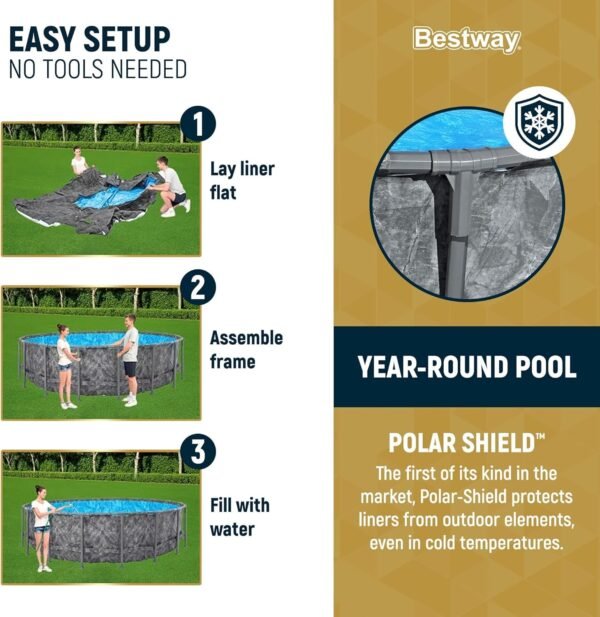 Bestway APX 365 18’x52″ Round Above Ground Swimming Pool Set with Pump & Ladder - Ezonesglobal - Buy at Wine Coolers Online