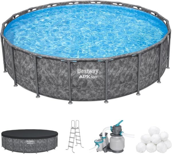 Bestway APX 365 18’x52″ Round Above Ground Swimming Pool Set with Pump & Ladder - Ezonesglobal - Buy at Wine Coolers Online