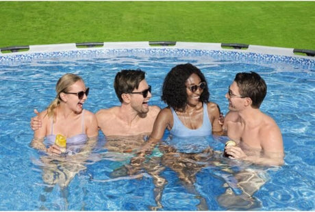 Bestway Steel Pro MAX 16 Foot x 48 Inch Round Metal Frame Above Ground Outdoor Swimming Pool Set - Ezonesglobal - Buy at Wine Coolers Online