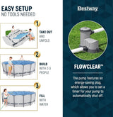 Bestway Steel Pro MAX 16 Foot x 48 Inch Round Metal Frame Above Ground Outdoor Swimming Pool Set - Ezonesglobal - Buy at Wine Coolers Online
