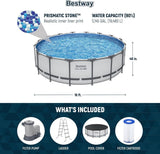 Bestway Steel Pro MAX 16 Foot x 48 Inch Round Metal Frame Above Ground Outdoor Swimming Pool Set - Ezonesglobal - Buy at Wine Coolers Online
