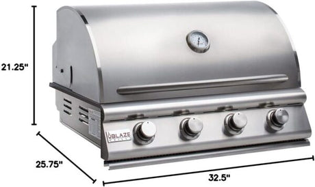 Blaze 32 In. 4 Burner Prelude LBM Gas Grill - Ezonesglobal - Buy at Wine Coolers Online