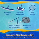 Blue Wave Belize 15 - Feet Round 52 - Inch Deep 6 - Inch Top Rail Metal Wall Swimming Pool Package - Ezonesglobal - Buy at Wine Coolers Online