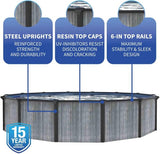 Blue Wave San Pedro 24 - ft Round 52 - in Deep 6 - in Top Rail Above Ground Steel Wall Swimming Pool - Ezonesglobal - Buy at Wine Coolers Online