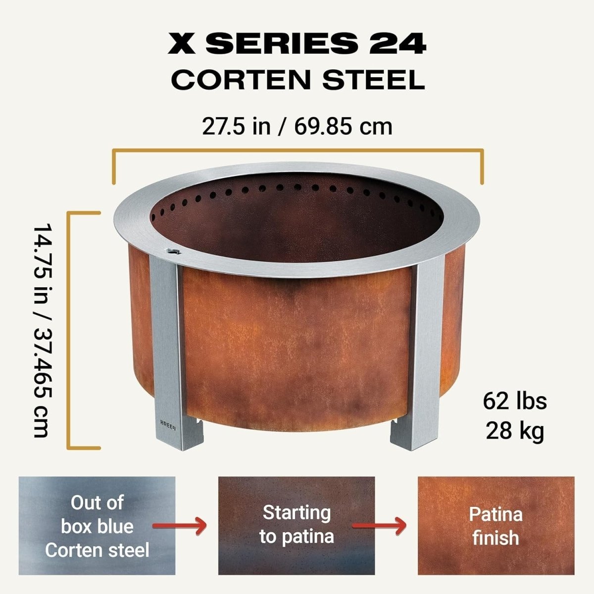 Breeo X Series 24 Smokeless Fire Pit - Ezonesglobal - Buy at Wine Coolers Online