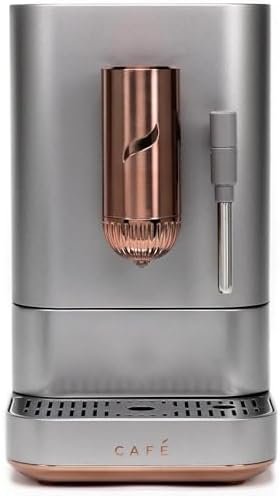 Café Affetto Automatic Espresso Machine + Milk Frother | Built - In & Adjustable Espresso Bean Grinder | One - Touch Brew in 90 Seconds | Steel Silver, 1.2 Liter, (C7CEBBS2RS3) - Ezonesglobal - Buy at Wine Coolers Online