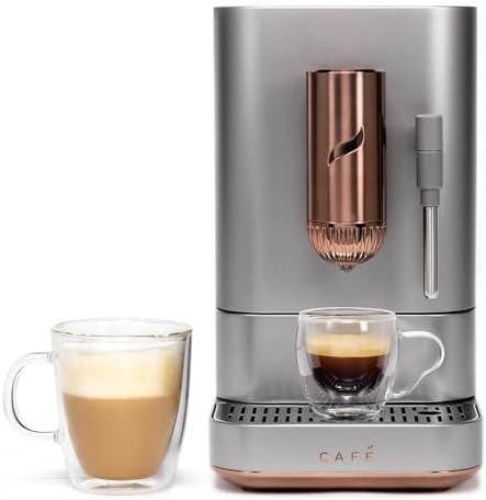 Café Affetto Automatic Espresso Machine + Milk Frother | Built - In & Adjustable Espresso Bean Grinder | One - Touch Brew in 90 Seconds | Steel Silver, 1.2 Liter, (C7CEBBS2RS3) - Ezonesglobal - Buy at Wine Coolers Online