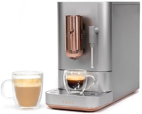 Café Affetto Automatic Espresso Machine + Milk Frother | Built - In & Adjustable Espresso Bean Grinder | One - Touch Brew in 90 Seconds | Steel Silver, 1.2 Liter, (C7CEBBS2RS3) - Ezonesglobal - Buy at Wine Coolers Online