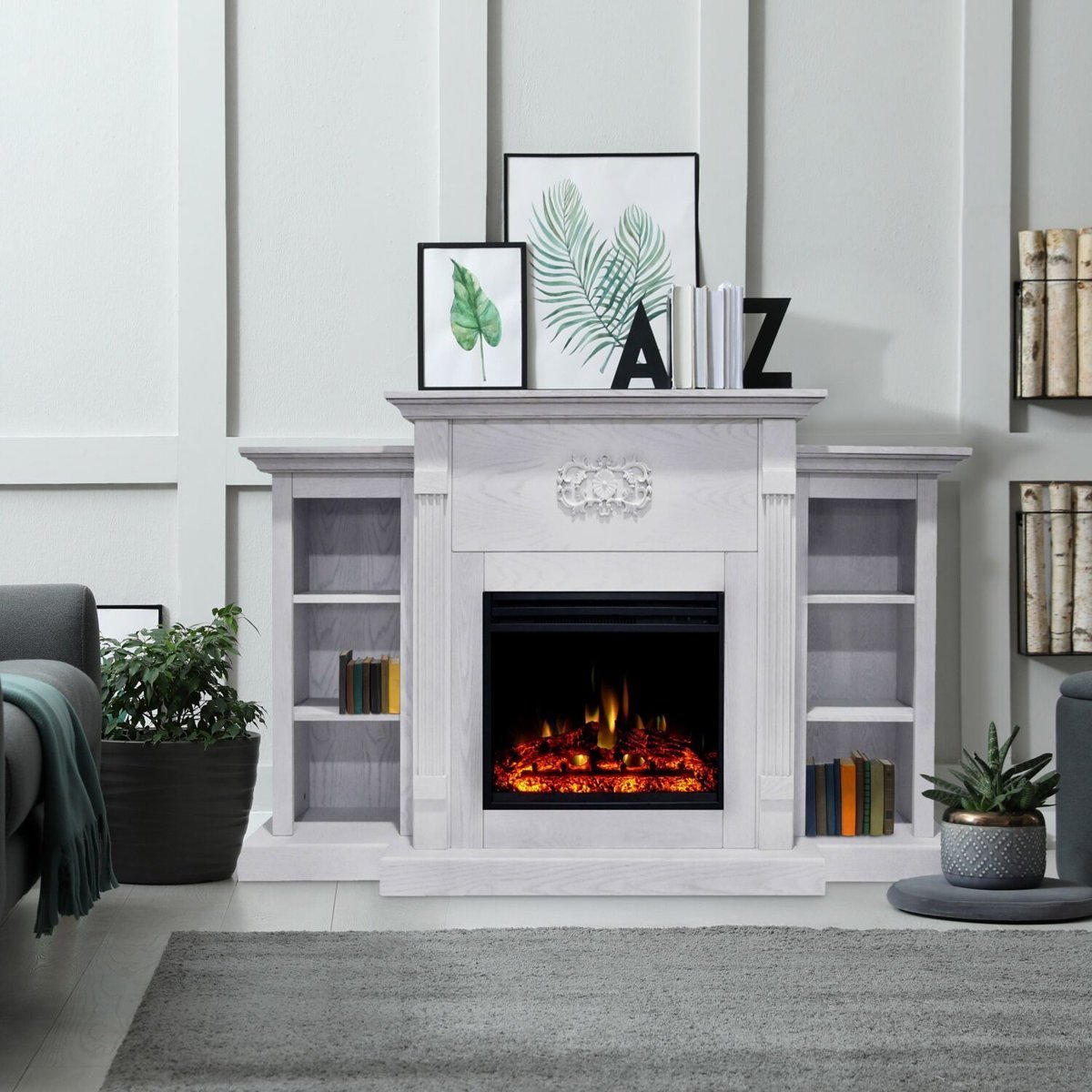 Cambridge Sanoma Electric Fireplace and Display · - Ezonesglobal - Buy at Wine Coolers Online