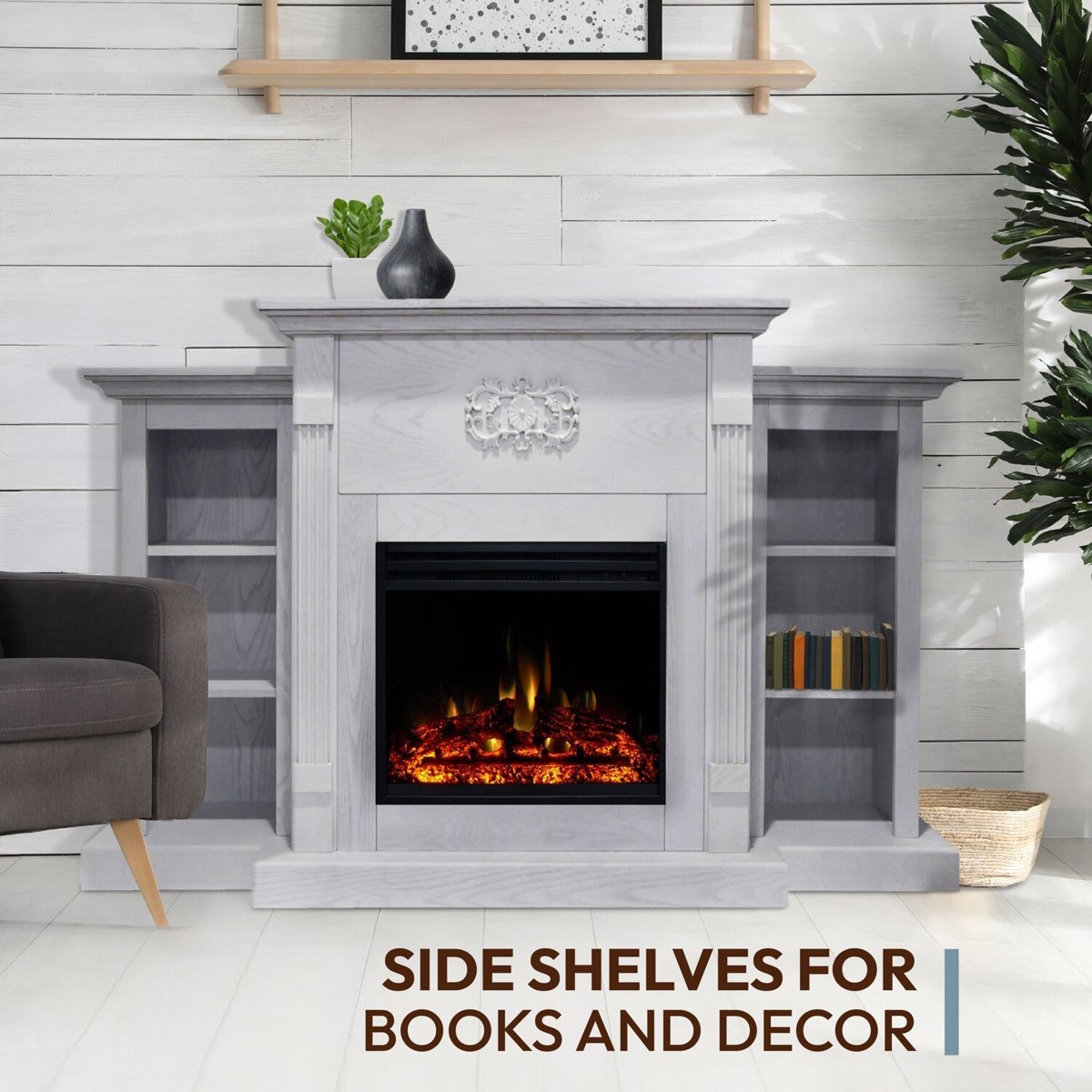 Cambridge Sanoma Electric Fireplace and Display · - Ezonesglobal - Buy at Wine Coolers Online