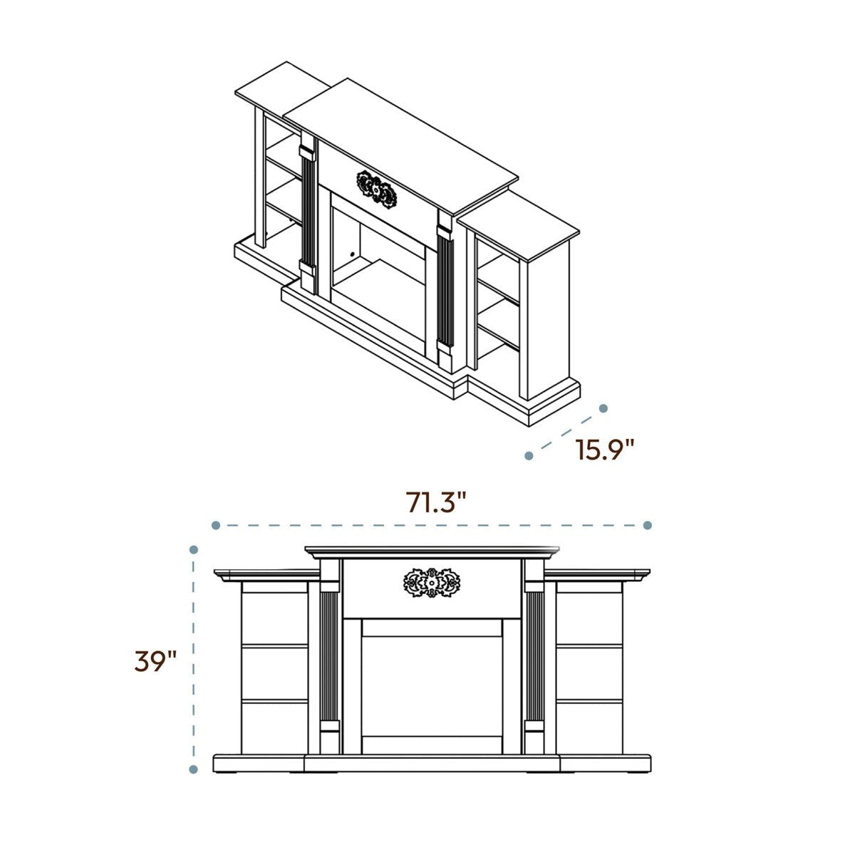 Cambridge Sanoma Electric Fireplace and Display · - Ezonesglobal - Buy at Wine Coolers Online