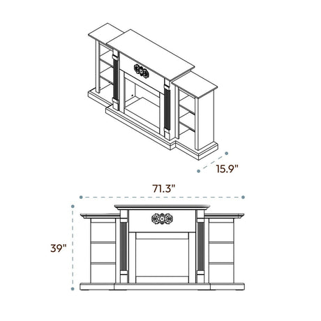 Cambridge Sanoma Electric Fireplace and Display · - Ezonesglobal - Buy at Wine Coolers Online