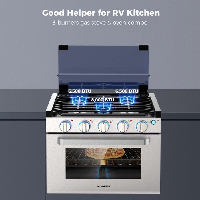 Camplux 17″ RV Oven with 3 Burners Cooktop - Ezonesglobal - Buy at Wine Coolers Online
