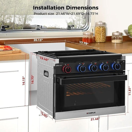 CAMPLUX 2 - in - 1 RV Propane Oven Stove - Ezonesglobal - Buy at Wine Coolers Online