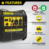 Champion 4250 - Watt Dual Fuel RV Ready Open Frame Inverter Generator - Ezonesglobal - Buy at Wine Coolers Online